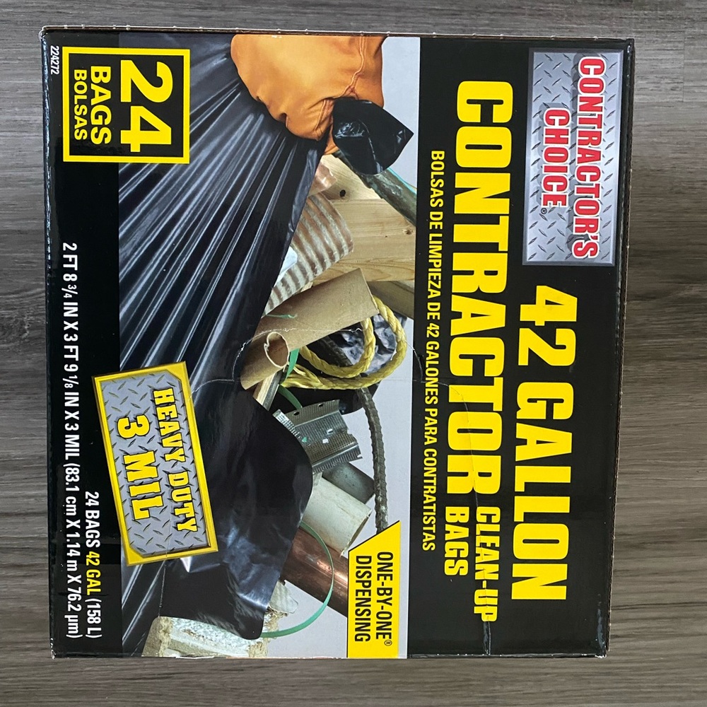 Contractor's Choice 24-Count 42-Gallon Outdoor - Construction Trash Bags